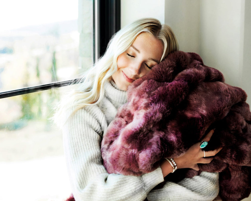 Premium Cloud Windsor Wine Plush Blanket Minky Couture