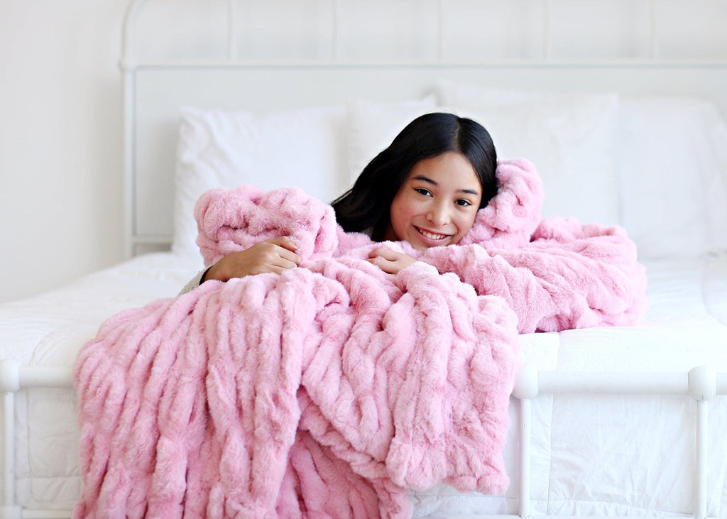 Aesthetic Fluffy Pink Blanket Comfy Blanket Aesthetic Cozy Fluffy