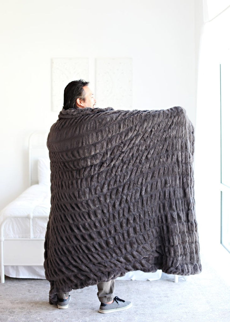 Plush Charcoal Bambu Blanket by Grace and Lace