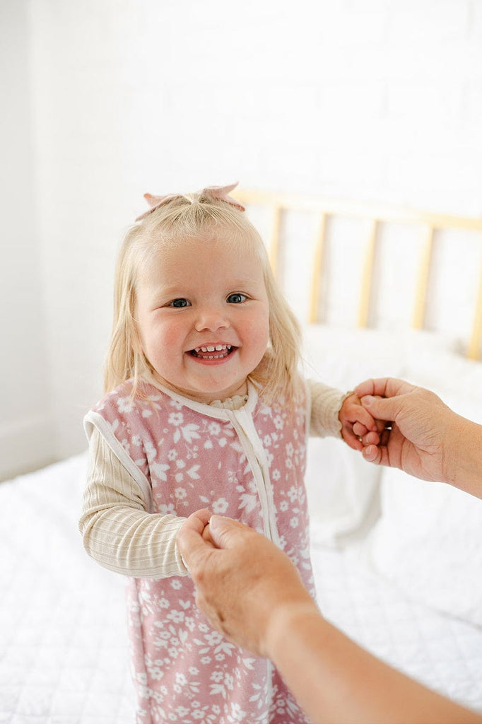 Dainty Floral Pink Wearable Minky Blanket Minky Couture
