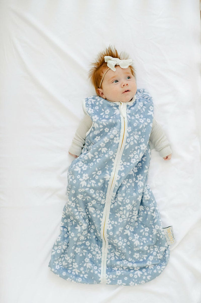 Dainty Floral Blue Wearable Minky Blanket Minky Couture