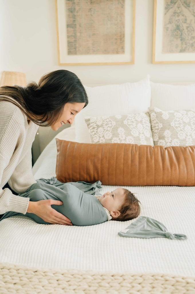 Swaddle and Hat - Mist | Minky Couture