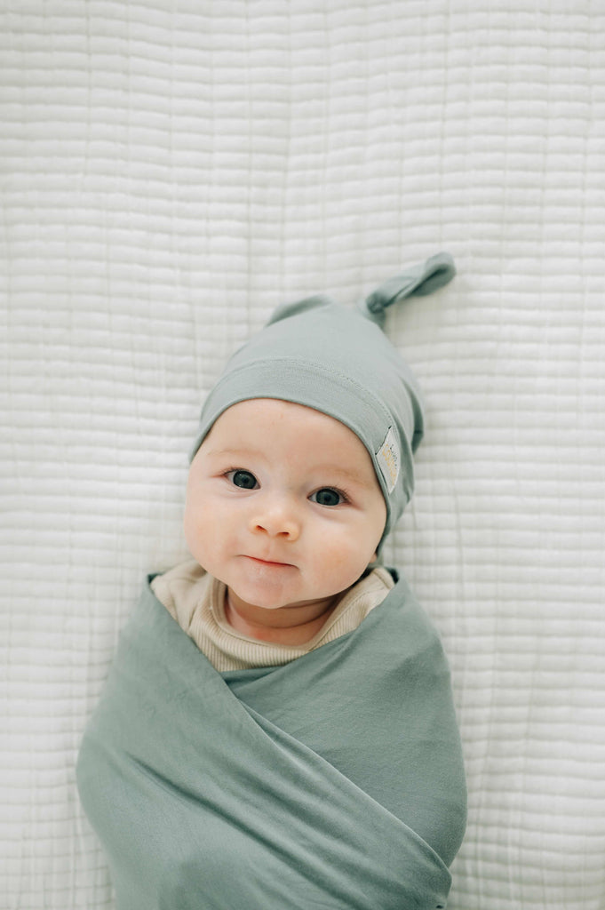 Swaddle and Hat - Mist | Minky Couture