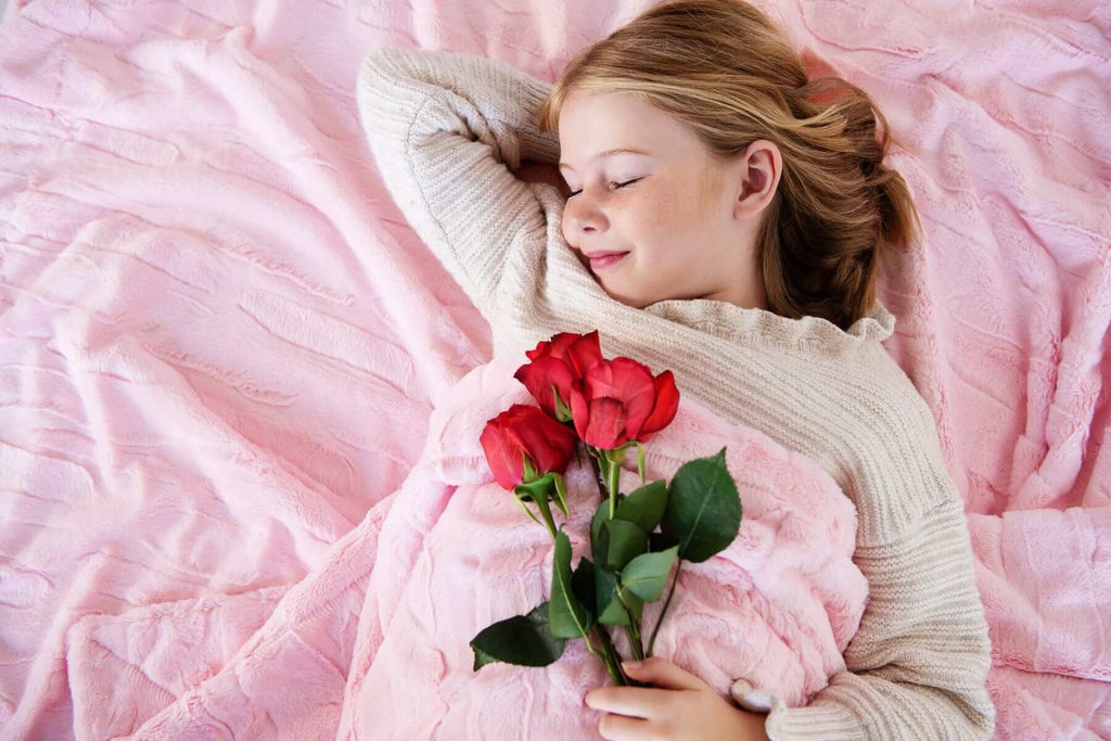 Sorbet True Pink Plush Blanket | Minky Couture