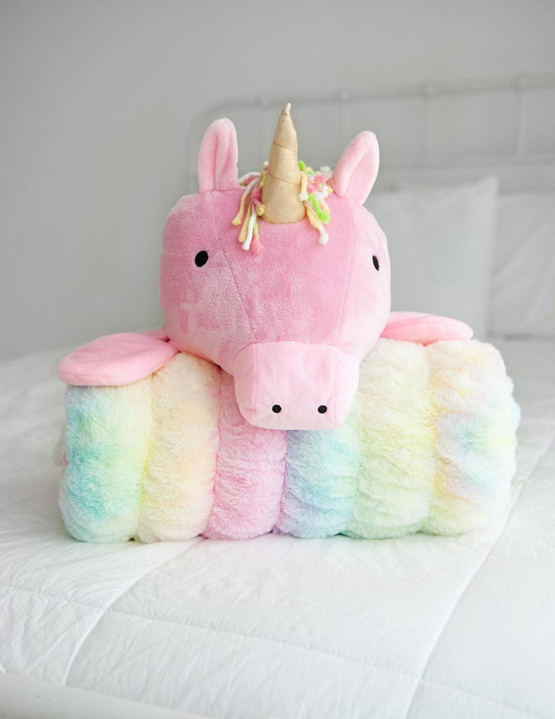 Huggable Unicorn Plush Blanket Minky Couture1
