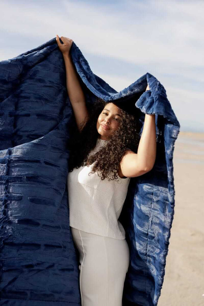 Sorbet Navy Blanket | Minky Couture