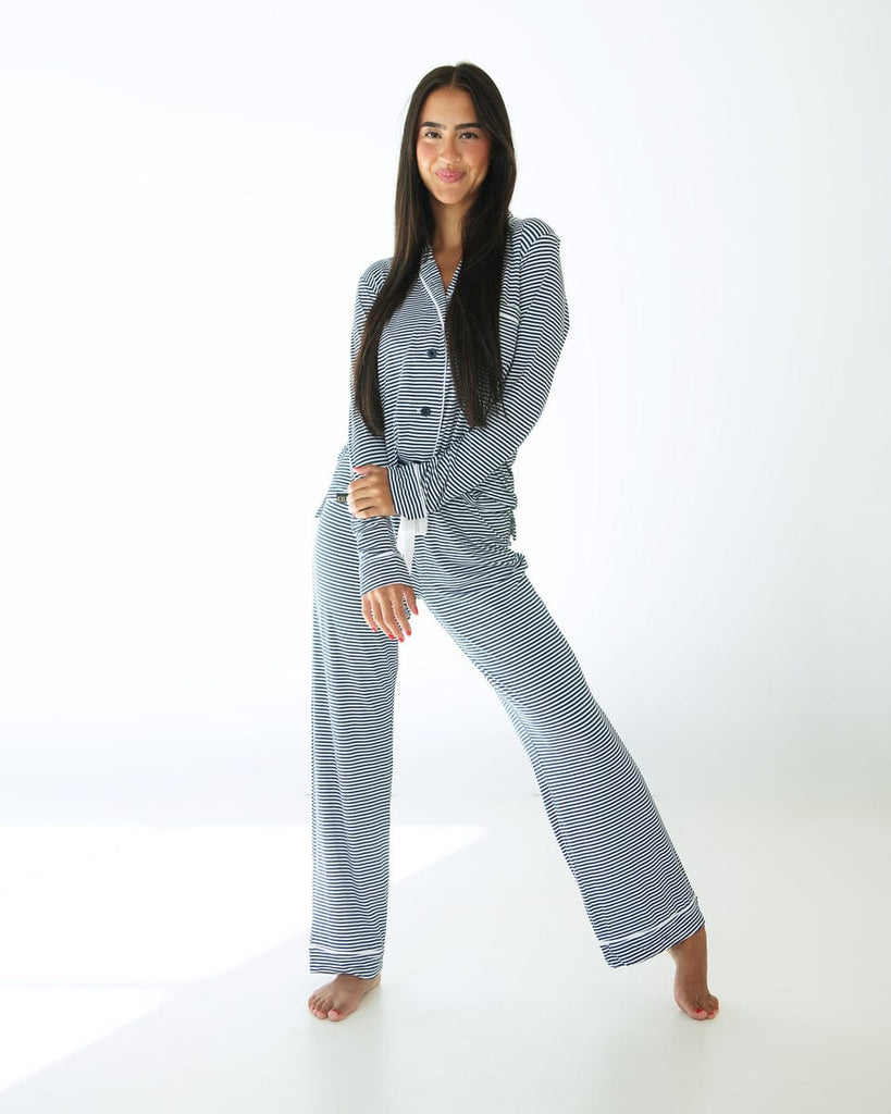 Middle of the Night Pajamas - Navy Stripe | Minky Couture