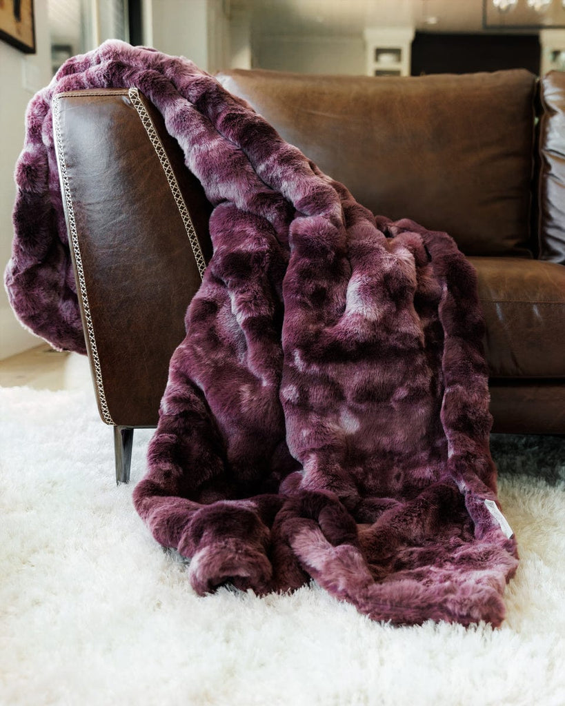 Premium Cloud Windsor Wine Plush Blanket Minky Couture