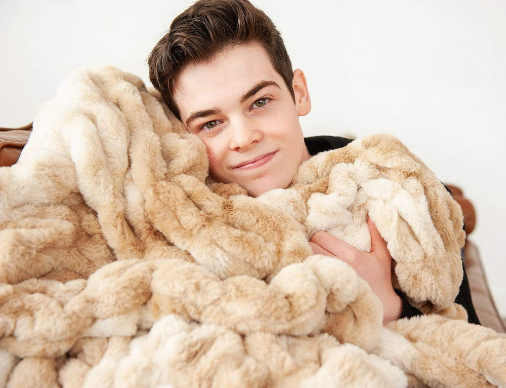 Cotton Candy Caramel Hugs Blanket Minky Couture