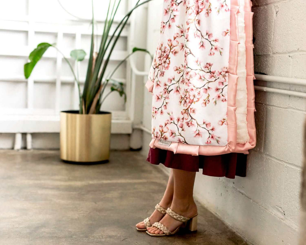 Cherry Blossom Plush Blanket | Minky Couture
