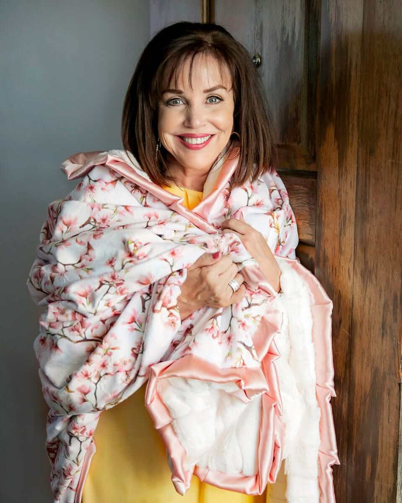 Cherry Blossom Plush Blanket | Minky Couture