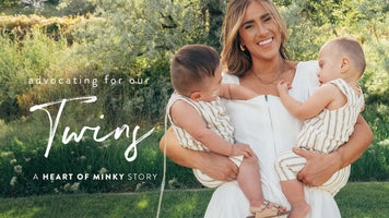 Advocating for our Twins - A HEART OF MINKY STORY with a mother and her twins in a scenic outdoor setting.