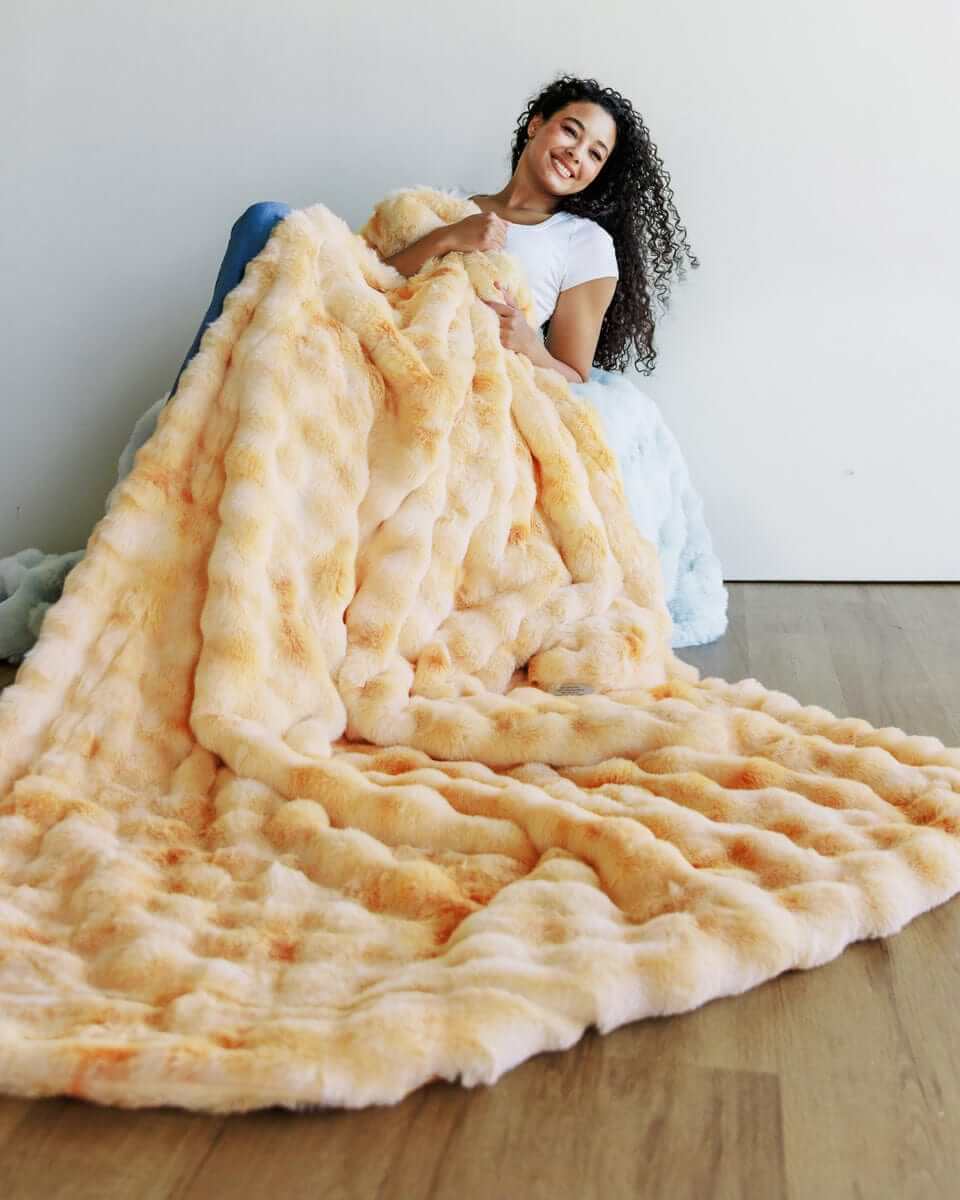 Premium Cloud Peaches and Cream Plush Blanket