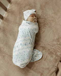 Swaddle and Hat - Nantucket Frill