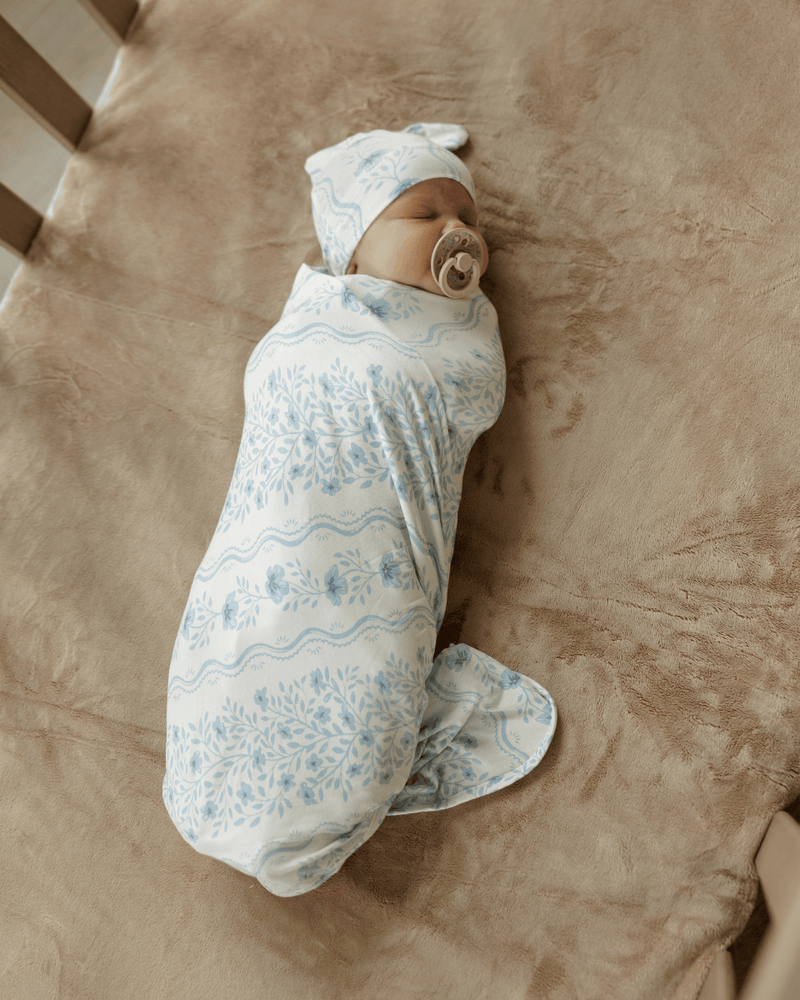 Swaddle and Hat - Nantucket Frill