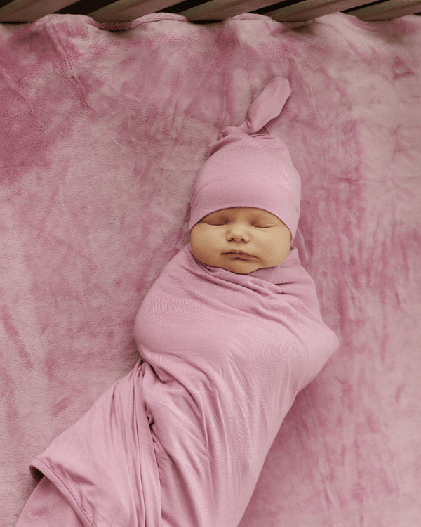 Swaddle and Hat - Rosie Mauve