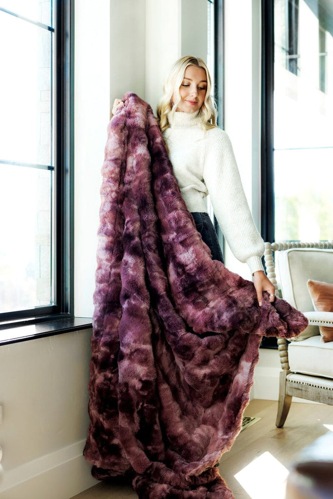 Premium Cloud Windsor Wine Plush Blanket Minky Couture