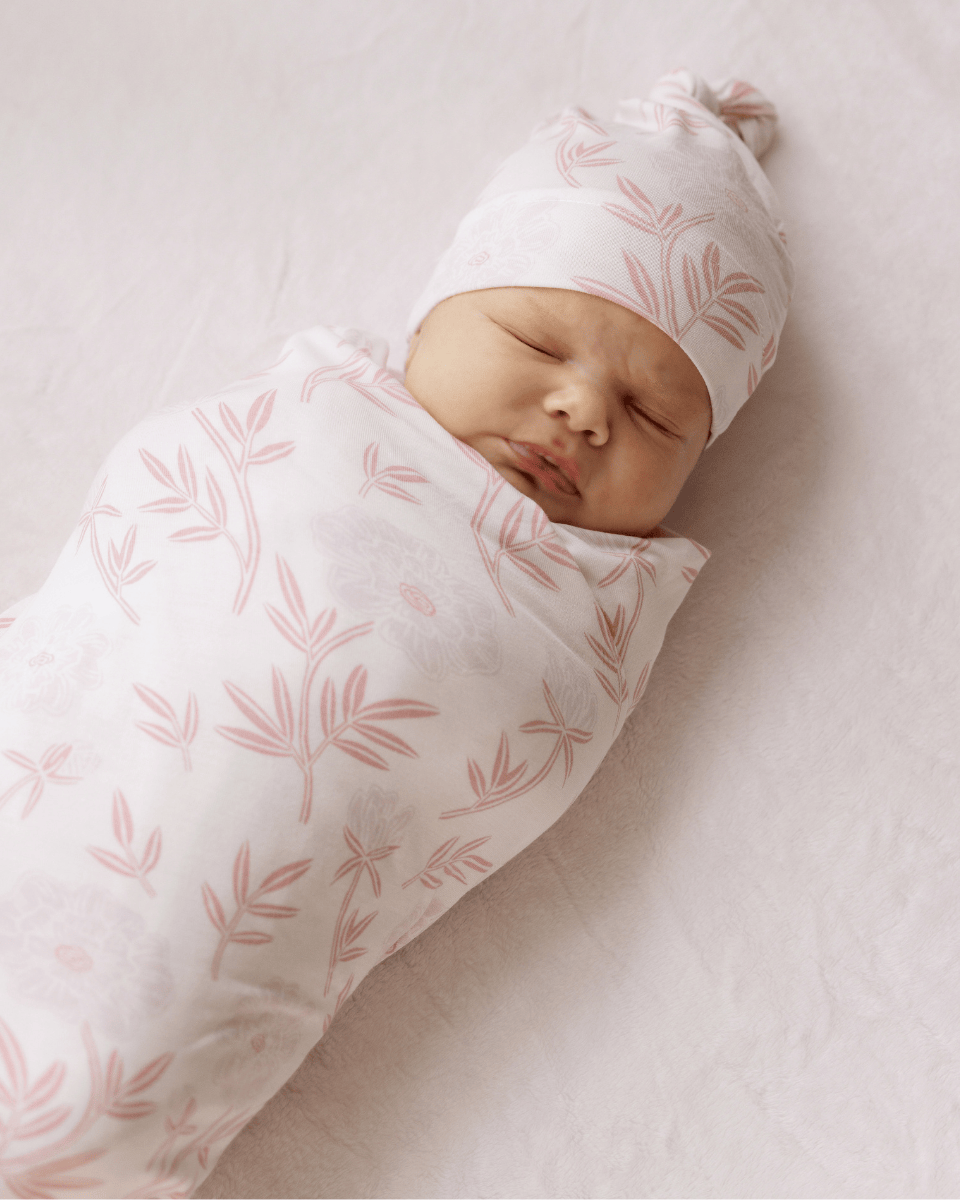 Swaddle and Hat - Sconset Rose