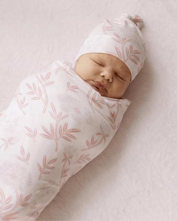 Swaddle and Hat - Sconset Rose