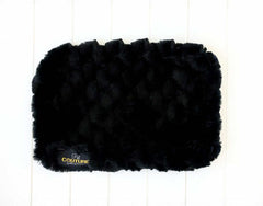 Black Crinkle Pet Crate Pad cover made with Minky fabric for durability and comfort, perfect for pet crates.