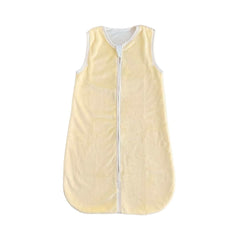 Baby Butter Yellow Wearable Minky Blanket and front zipper on a white background.