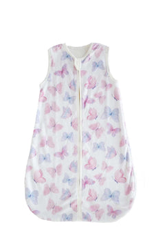 Butterfly Wearable Minky Blanket featuring a soft design with colorful butterflies for infants, perfect for safe sleep.