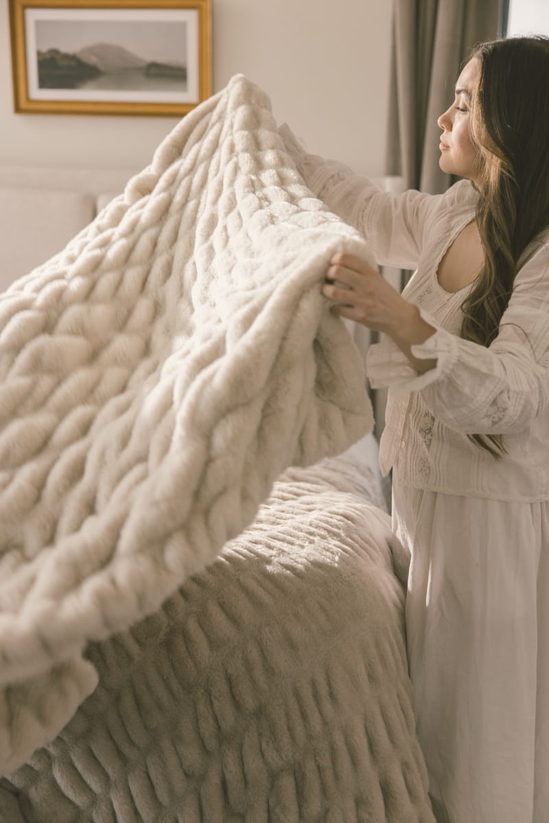 Hugs Creme Brulee Plush Blanket