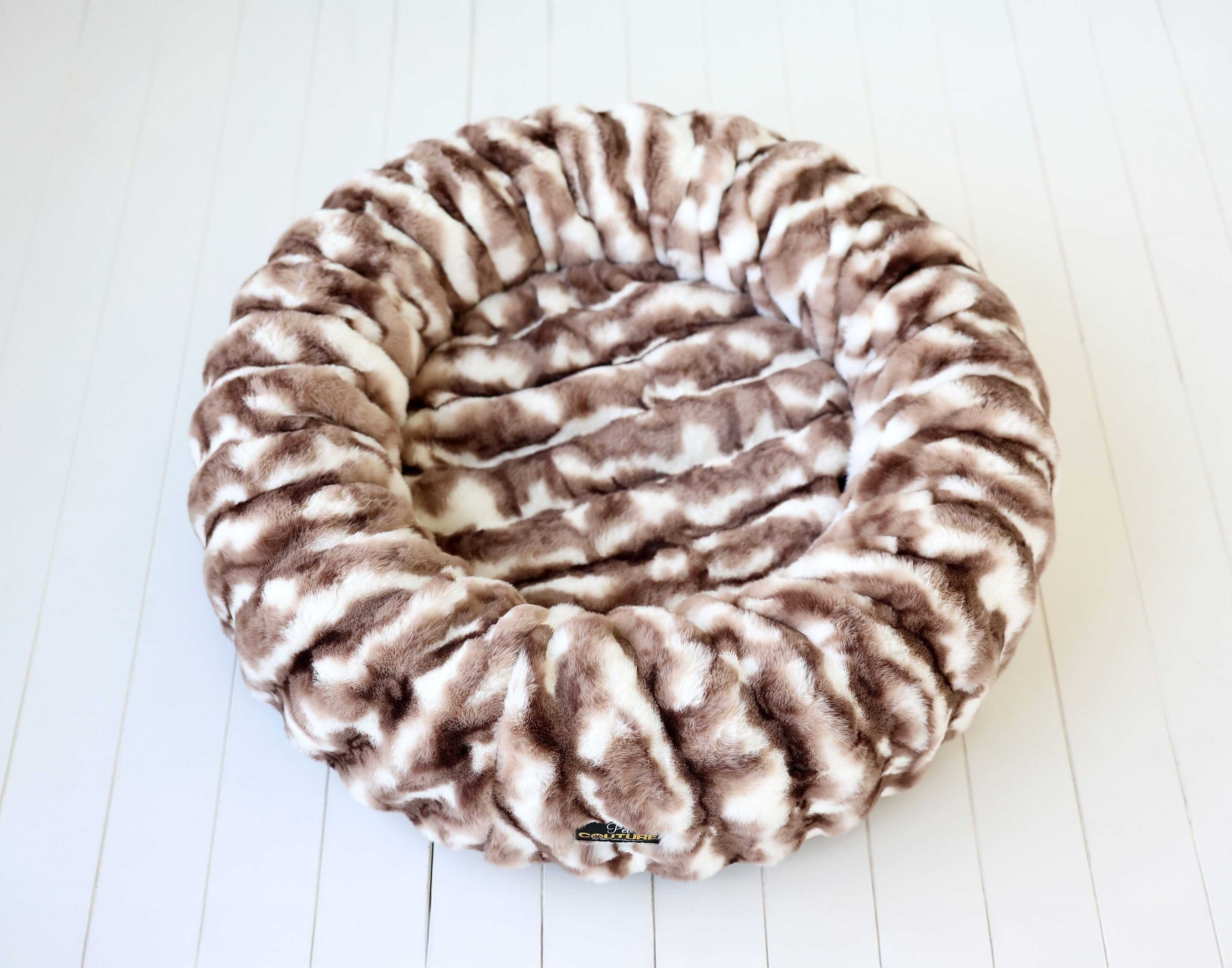 Cloudy Day Brown Pet Bed cover featuring plush Minky fabric for comfort and style.