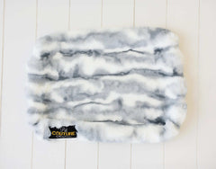 Cloudy Day Blue Pet Crate Pad cover made with soft Minky fabric for stylish and cozy pet comfort.