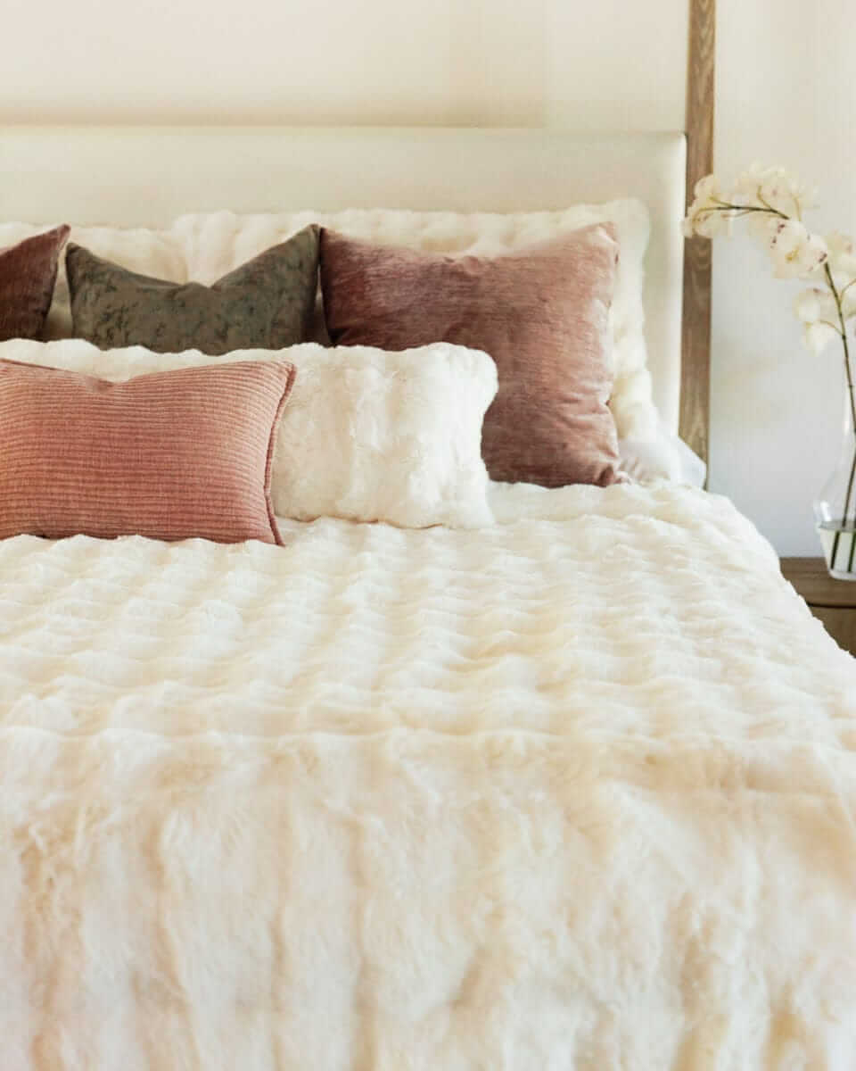 Cream Cloud Duvet on a cozy bed with stylish pillows, creating a serene and inviting retreat.