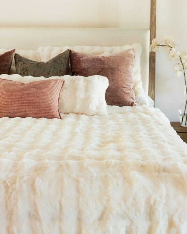 Cream Cloud Duvet on a cozy bed with stylish pillows, creating a serene and inviting retreat.
