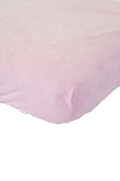 Minky Crib Sheet in Baby Pink color, perfect for cozy comfort on standard crib mattress.