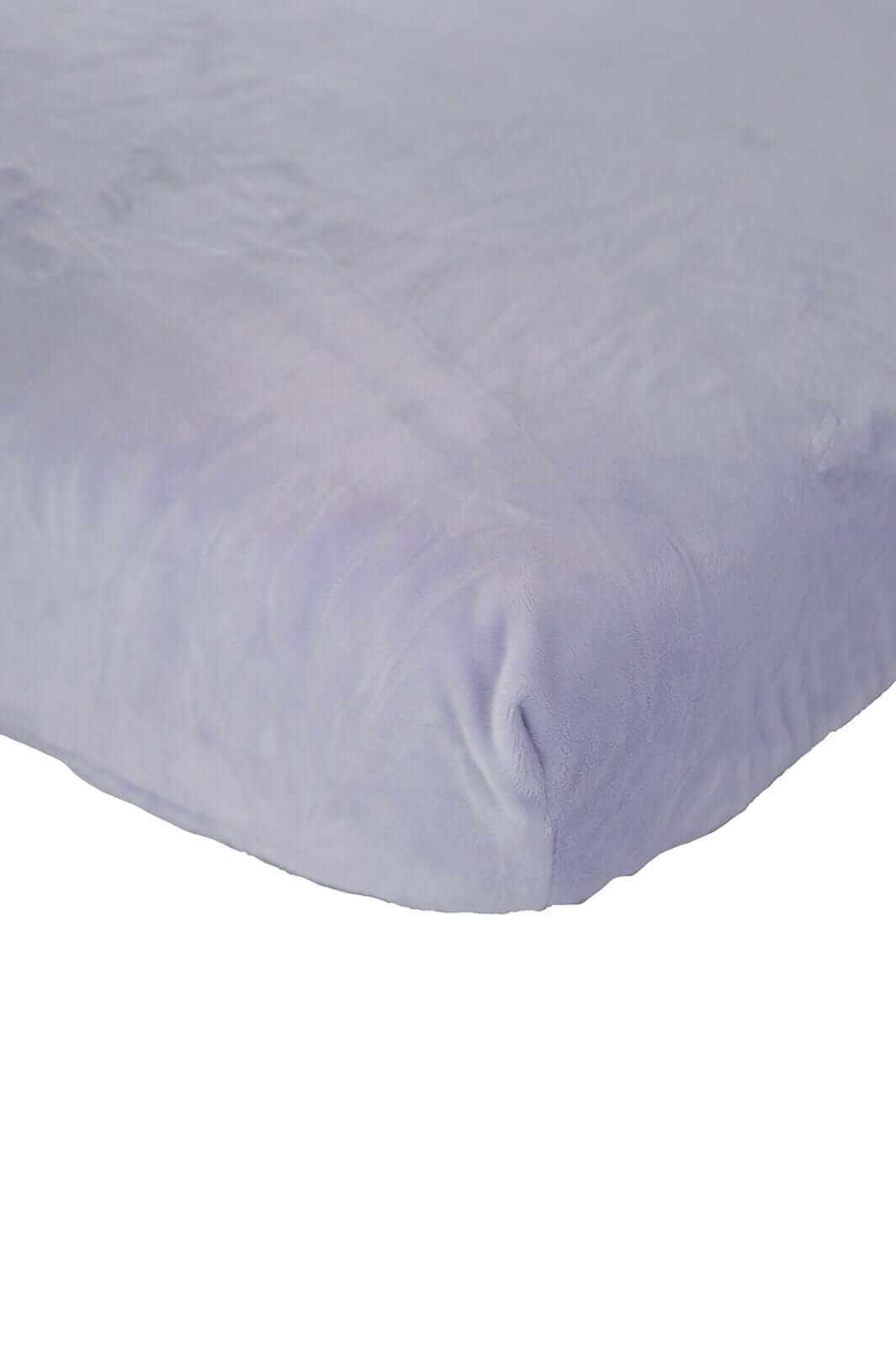 Minky Crib Sheet in soft Lavender color, perfect for cozy comfort on standard crib mattress.