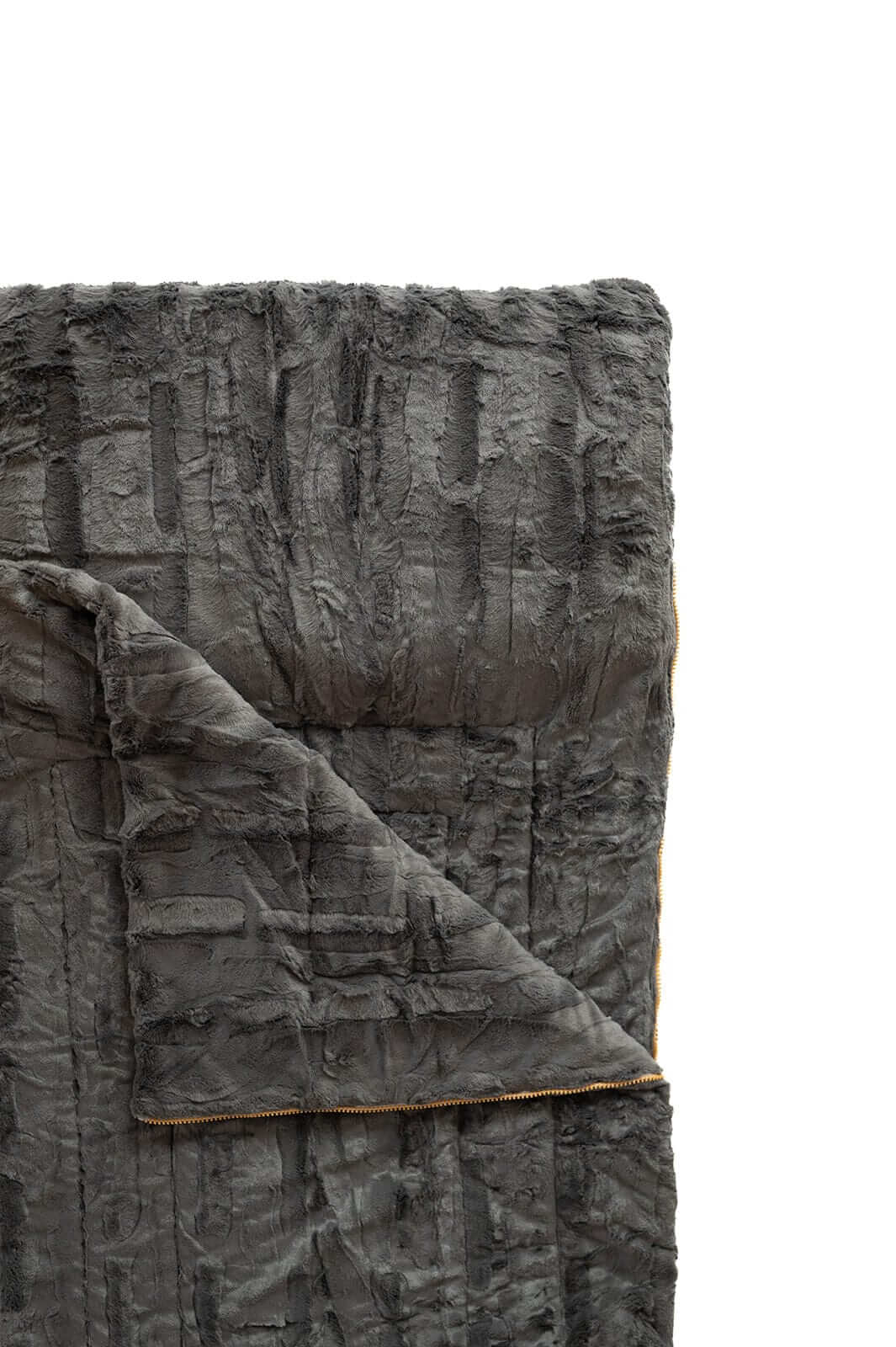 Charcoal Sleeping Bag featuring a plush, textured surface and soft lining, perfect for cozy nights.