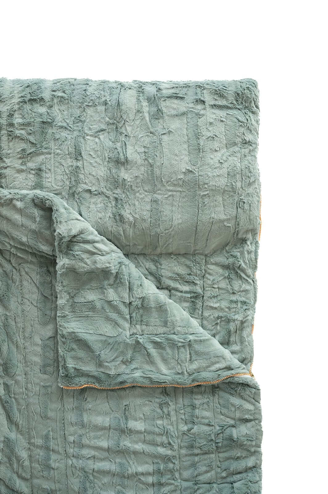 Plush Mist Sleeping Bag with soft plush texture and rolled edge for cozy warmth and comfort.
