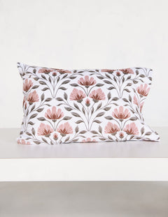 Flower Garden Blanket featuring peachy floral design on a light background, elegantly styled for home decor.