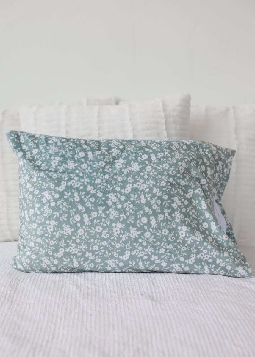 Dainty Floral Sage Blanket with delicate floral pattern on a soft sage backdrop, perfect for cozy elegance in any room.