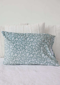 Dainty Floral Sage Blanket with delicate floral pattern on a soft sage backdrop, perfect for cozy elegance in any room.