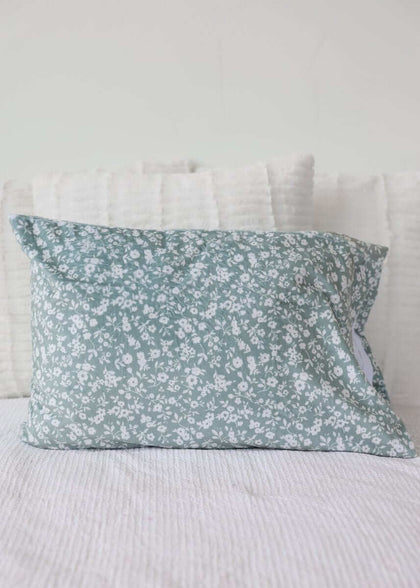 Dainty Floral Sage Blanket with delicate floral pattern on a soft sage backdrop, perfect for cozy elegance in any room.