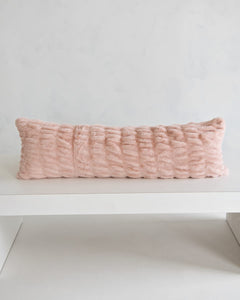 Hugs Blush Sham on a white surface, showcasing its soft, cozy blush fabric and inviting design.
