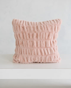 Hugs Blush Sham in soft blush pink, adding texture and comfort to any space.