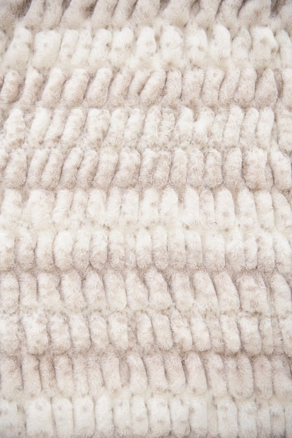 Hugs Cream Fawn Blanket textured plush fabric showcasing soft cream and fawn colors perfect for cozy comfort.