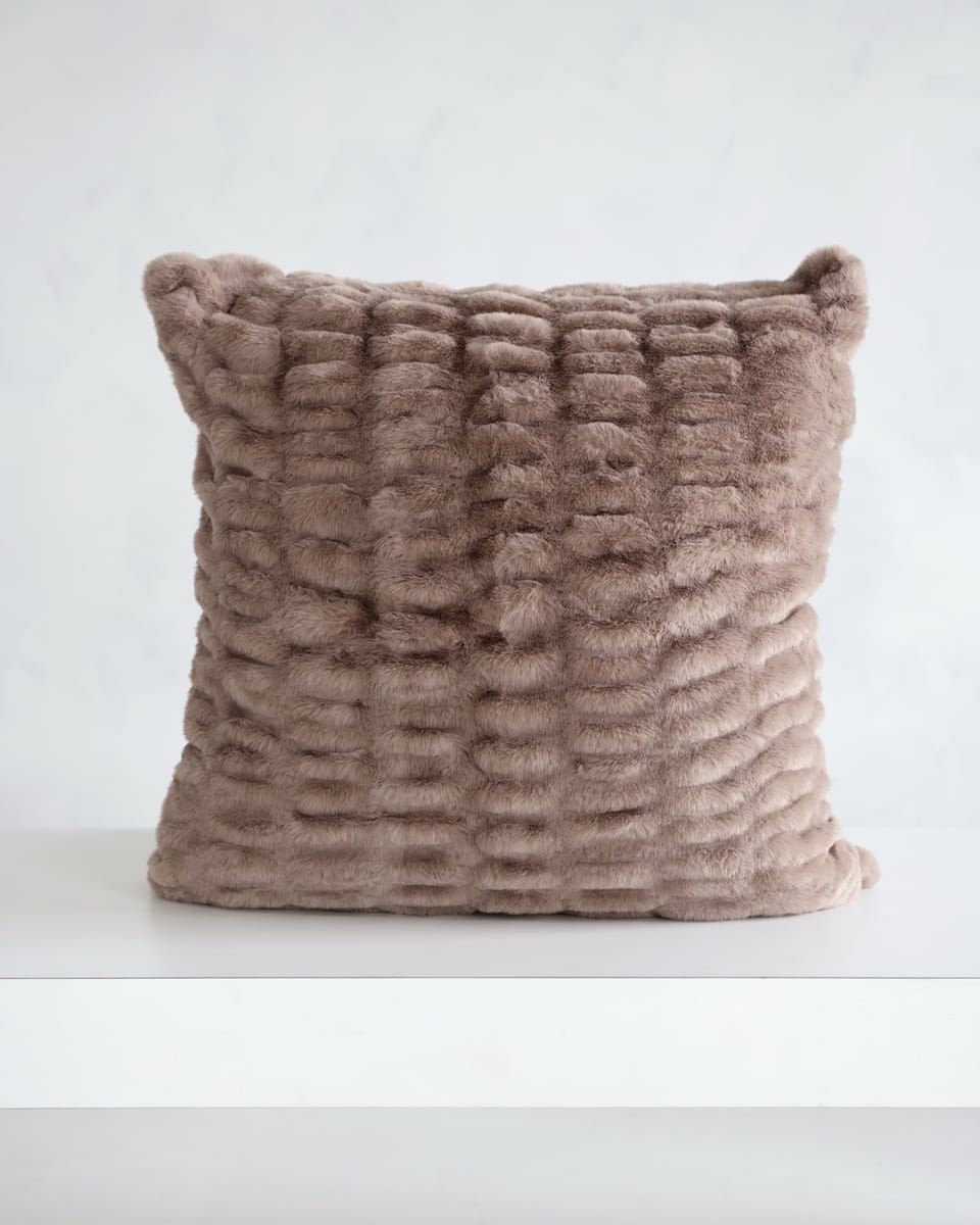 Hugs Milk Chocolate Sham in light brown, soft and cozy textured fabric, perfect for beds and lounges.