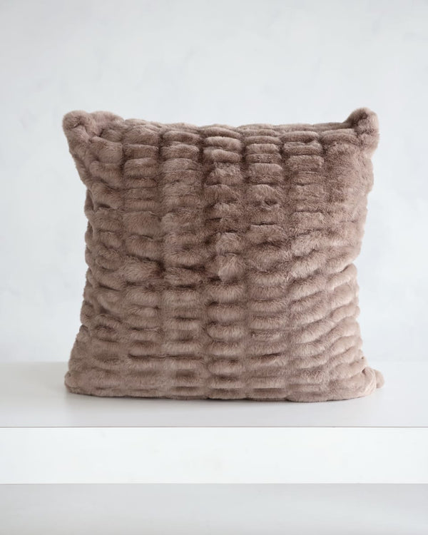 Hugs Milk Chocolate Sham in light brown, soft and cozy textured fabric, perfect for beds and lounges.