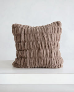 Hugs Milk Chocolate Sham featuring soft, textured fabric in light brown, perfect for cozy bed or lounge decor.