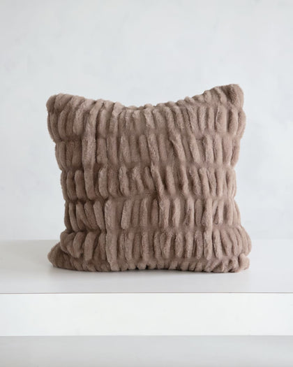 Hugs Milk Chocolate Sham featuring soft, textured fabric in light brown, perfect for cozy bed or lounge decor.
