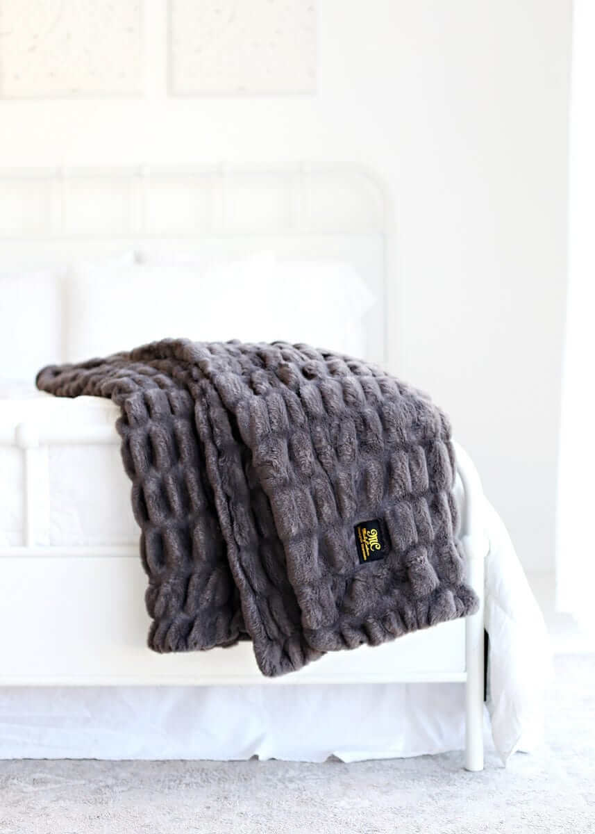 Hugs Charcoal Plush Blanket: Monster size