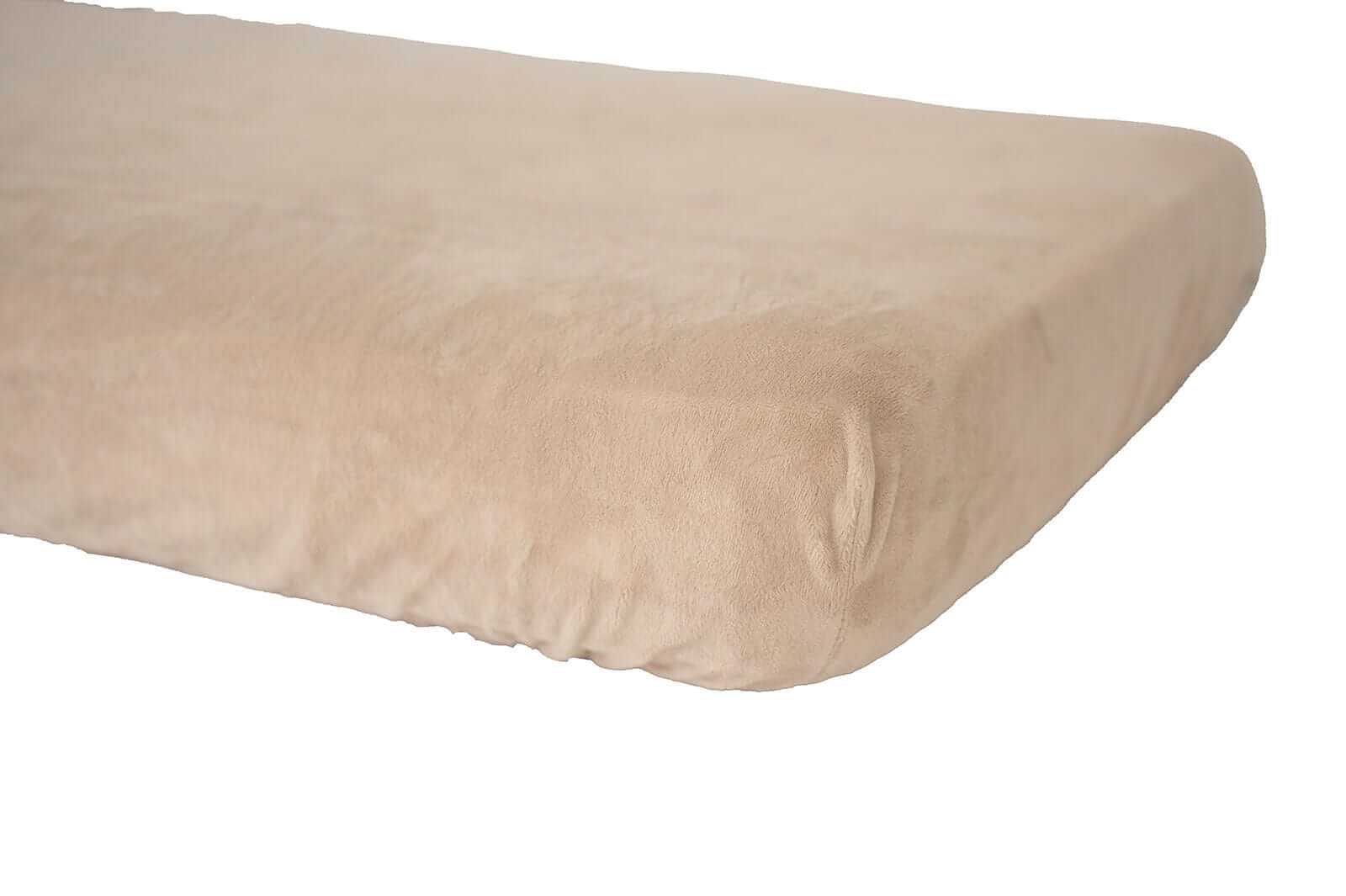 Minky Crib Sheet in soft Vanilla color, perfect for cozy comfort on standard crib mattress.
