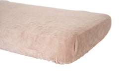 Minky Crib Sheet in soft Blush color, perfect for cozy comfort on standard crib mattress.