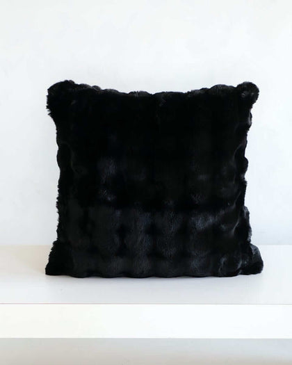 Black Cloud Sham plush black pillow sham from Minky Couture x Osmond Designs, adding cozy sophistication to any space.